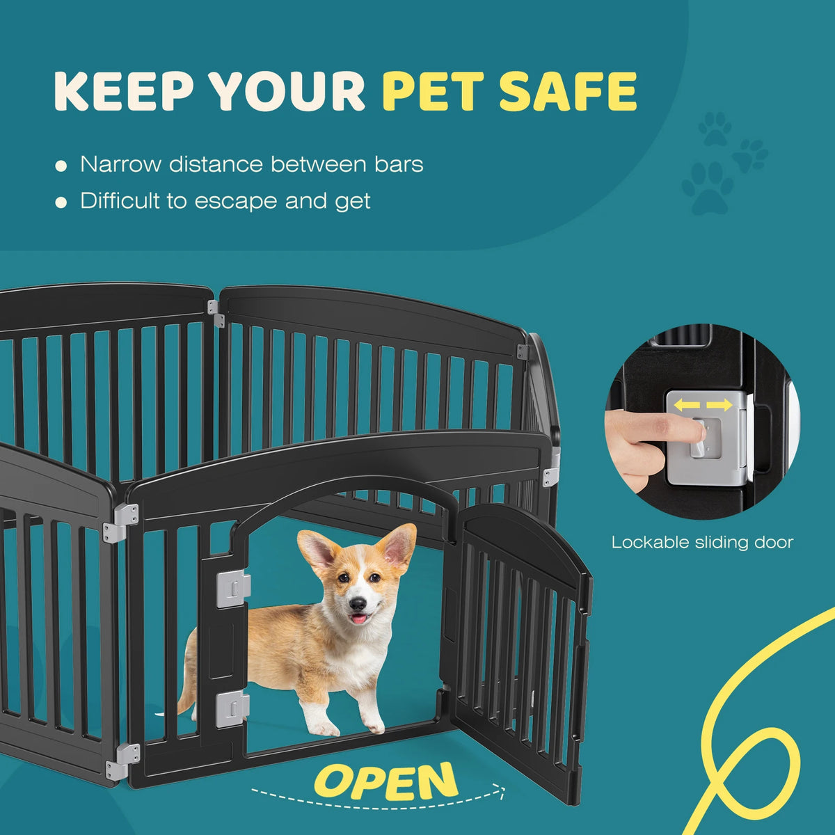 6-Panel Plastic Dog Playpen – Portable Indoor & Outdoor Pet Fence