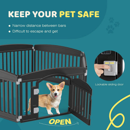 6-Panel Plastic Dog Playpen – Portable Indoor & Outdoor Pet Fence