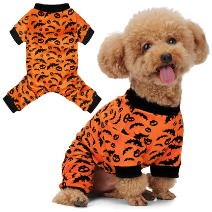 Halloween Bat & Skull Pajamas for Dogs