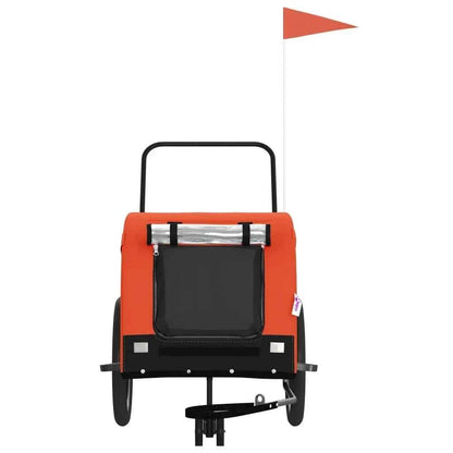 Orange Pet Bike Trailer D0100H5GVP2 Made Of Oxford Fabric And Iron For Dogs And Cats