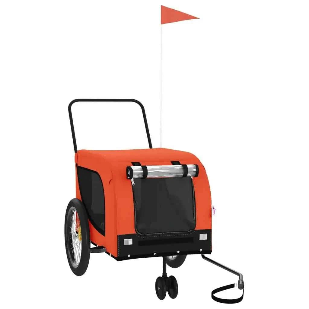 Orange Pet Bike Trailer D0100H5GVP2 Made Of Oxford Fabric And Iron For Dogs And Cats