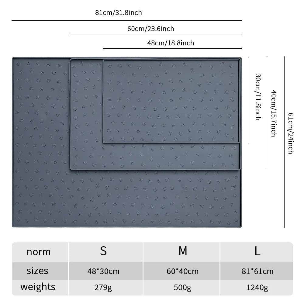 Waterproof Silicone Pet Feeding Mat – Non-Slip Food & Water Bowl Placemat for Dogs & Cats