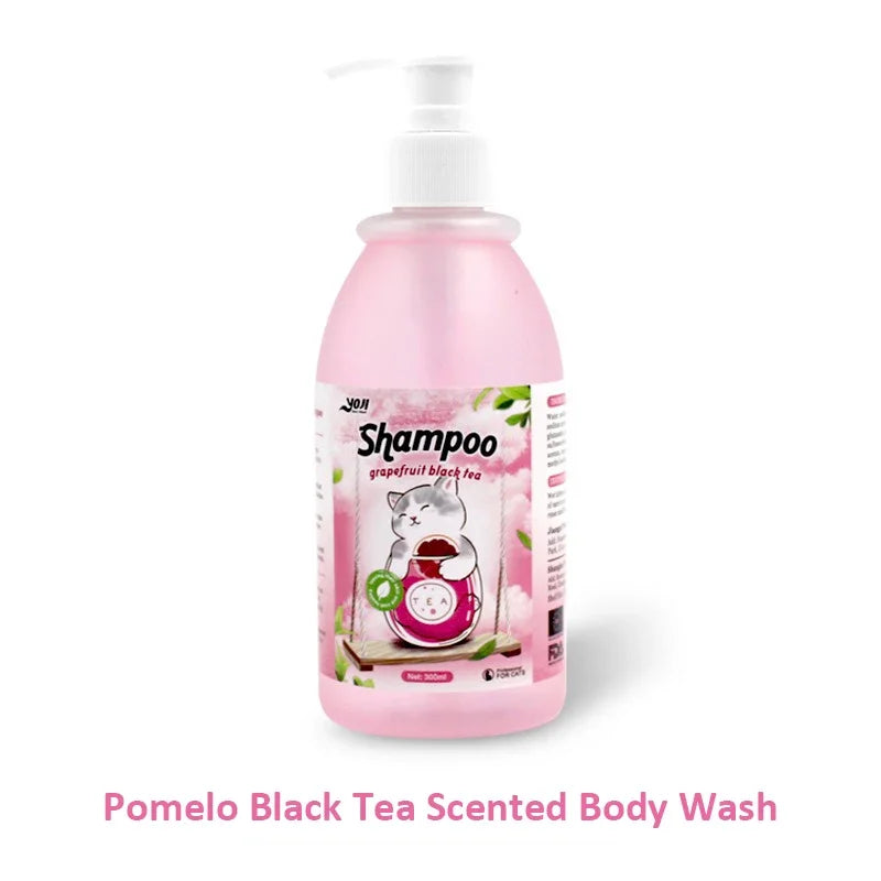 280ml Cat Shower Gel Tea Scent Shampoo Hair Care Bactericidal Mite Removal Anti Itching Deodorant Deep Cleaning Pet Products