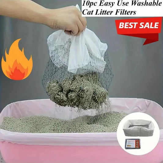 Reusable Cat Litter Box Filters – Washable Pet Waste Filter Nets