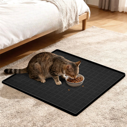 Waterproof Silicone Pet Feeding Mat – Non-Slip Dog & Cat Food Bowl Placemat | Large Easy-Clean Floor Protector