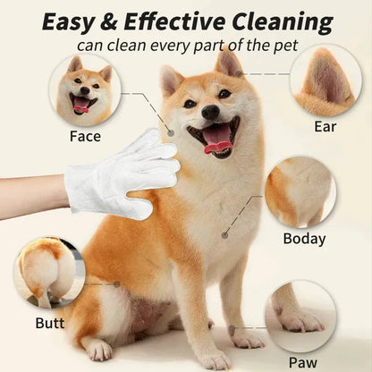 6-Pack Pet Wash-Free Grooming Gloves – Disposable Cleaning Wipes for Dogs & Cats
