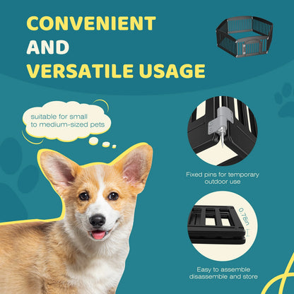 6-Panel Plastic Dog Playpen – Portable Indoor & Outdoor Pet Fence