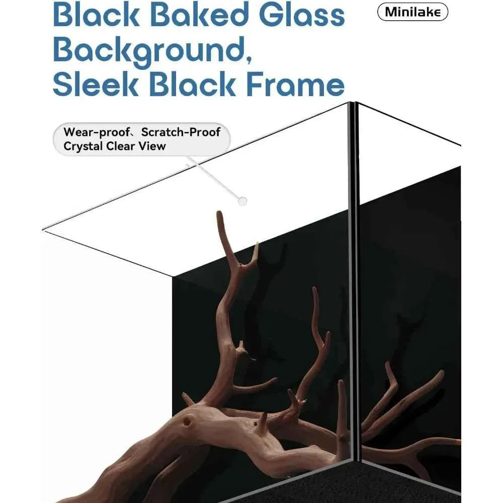 5-Gallon Glass Aquarium Starter Kit – LED Light, Filter & Lid for Betta, Shrimp & Small Fish
