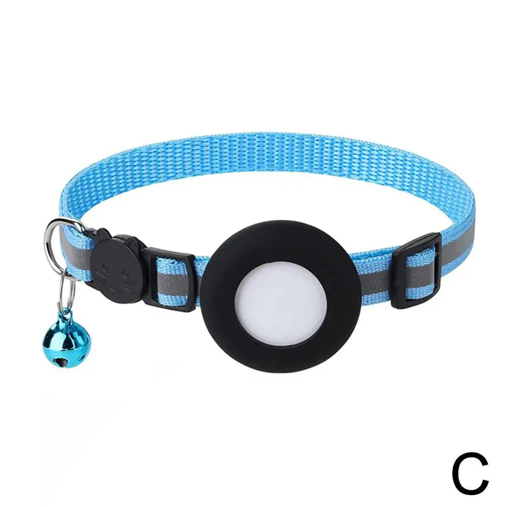 Anti-Lost Cat Collar For Airtag GPS Protective Case With Bell Reflective Cats Necklace Kitten Accesories Pet Products