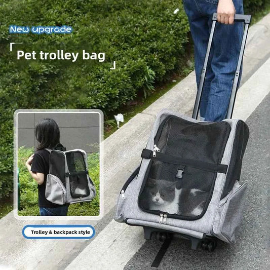 Portable Pet Travel Backpack Beichang Forest Dog Carrier Bag Double Shoulder Bag  Dog Luggage Wheel Bag for Outing