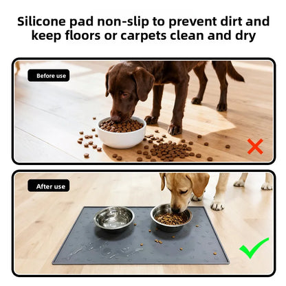 Waterproof Silicone Pet Feeding Mat – Non-Slip Food & Water Bowl Placemat for Dogs & Cats