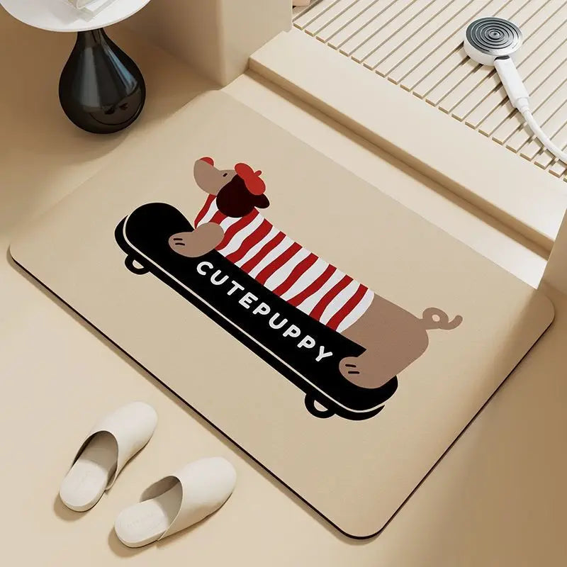 Dachshund Dog Floor Mat – Non-Slip Waterproof Entryway & Bathroom Mat