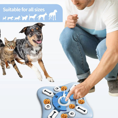 Interactive Memory Training Toy for Dogs & Cats – Squeak Puzzle Treat Game