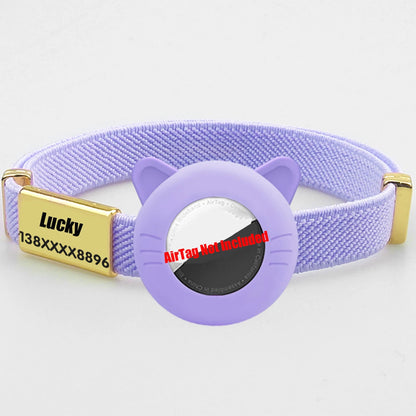 Breakaway AirTag Cat Collar with Custom Name Tag & Holder
