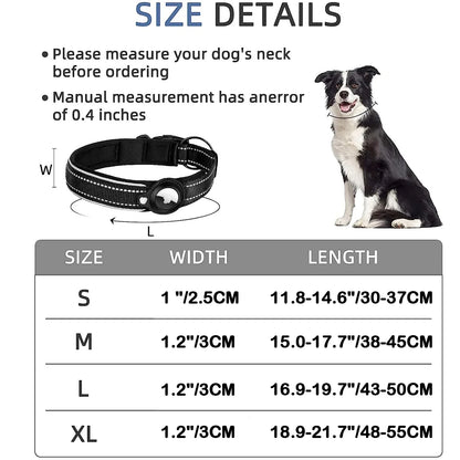 Apple AirTag Dog Collar – Reflective Waterproof Pet Tracker
