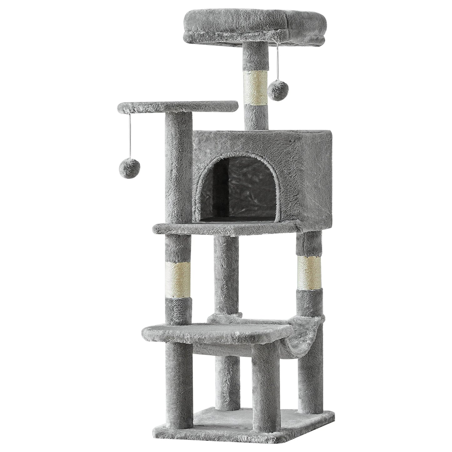 44 Inch Tall Cat Tree Tower for Multiple Cats with Sisal Scratching Posts Condo Perch Platform Indoor Cat Furniture Pet