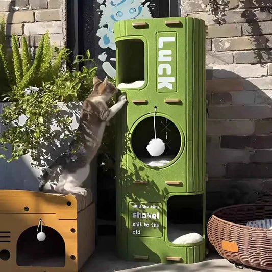 Multi-Layer Cat Nest Cat Climbing Frame Integrated Closed Security Cat Sleeping Nest Scratch-Resistant Wear-Resistant Four-Seas