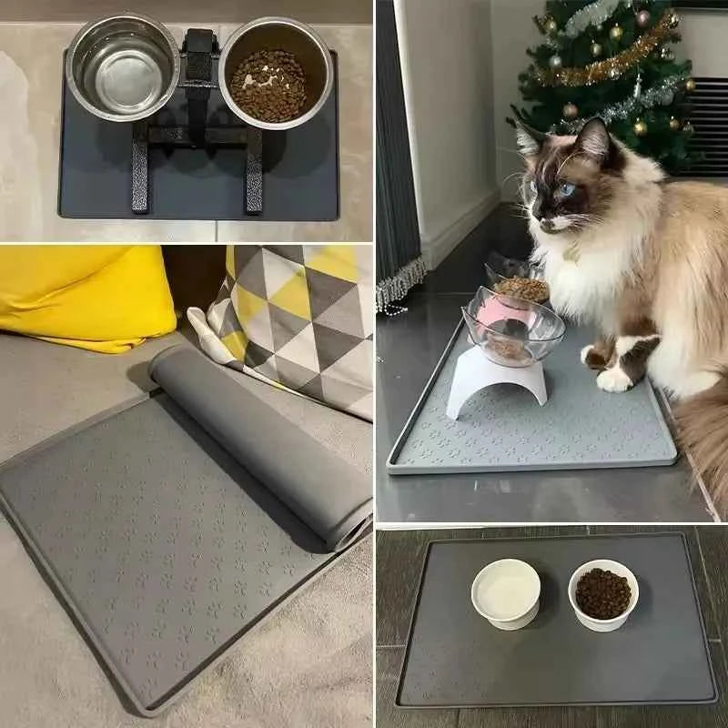 Silicone Pet Feeding Mat – Waterproof Non‑Slip Food & Water Bowl Pad