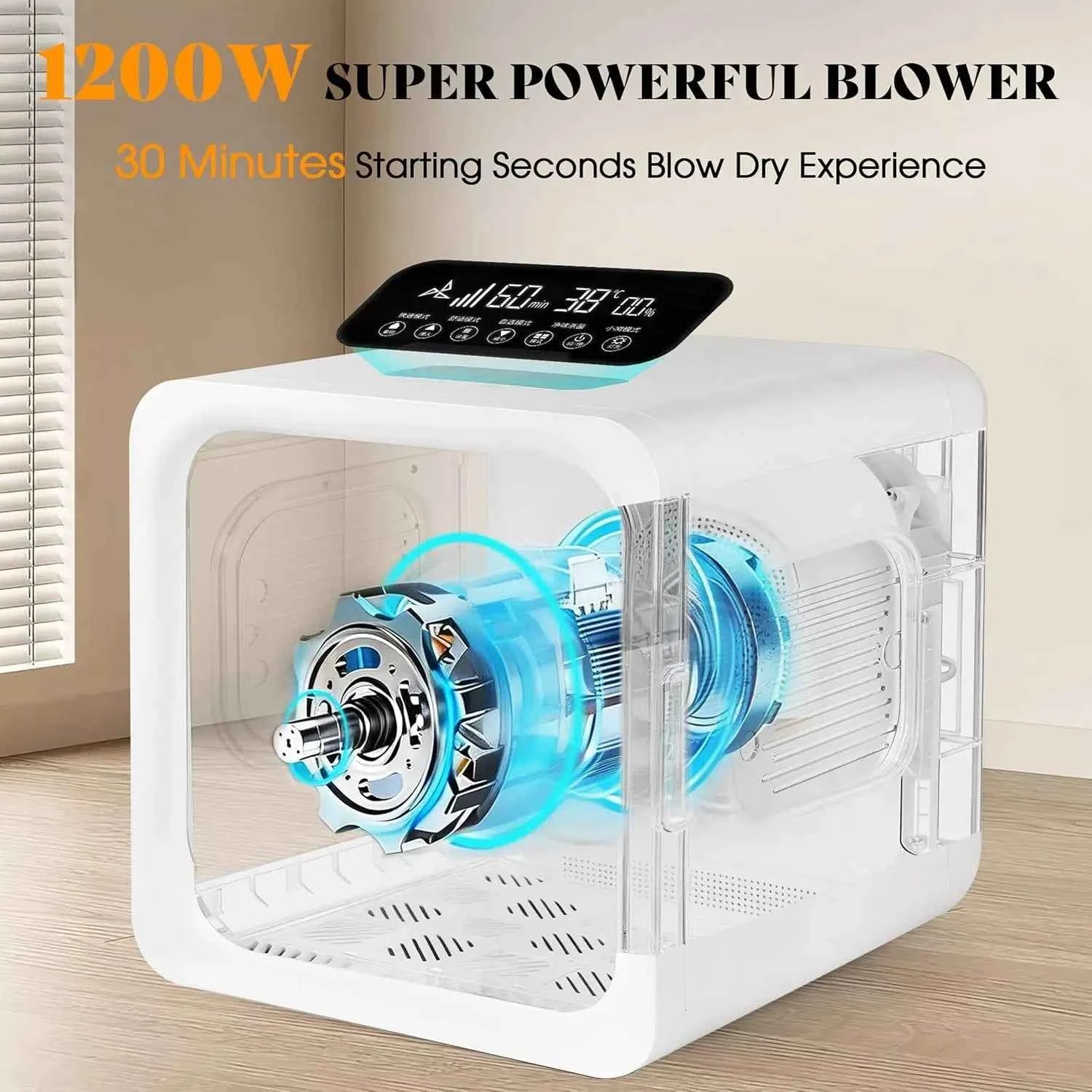 72L Smart Pet Hair Dryer Box Cats Small Dogs 360 Drying Cage Temperature Control Overheat Protection Grooming, Custom