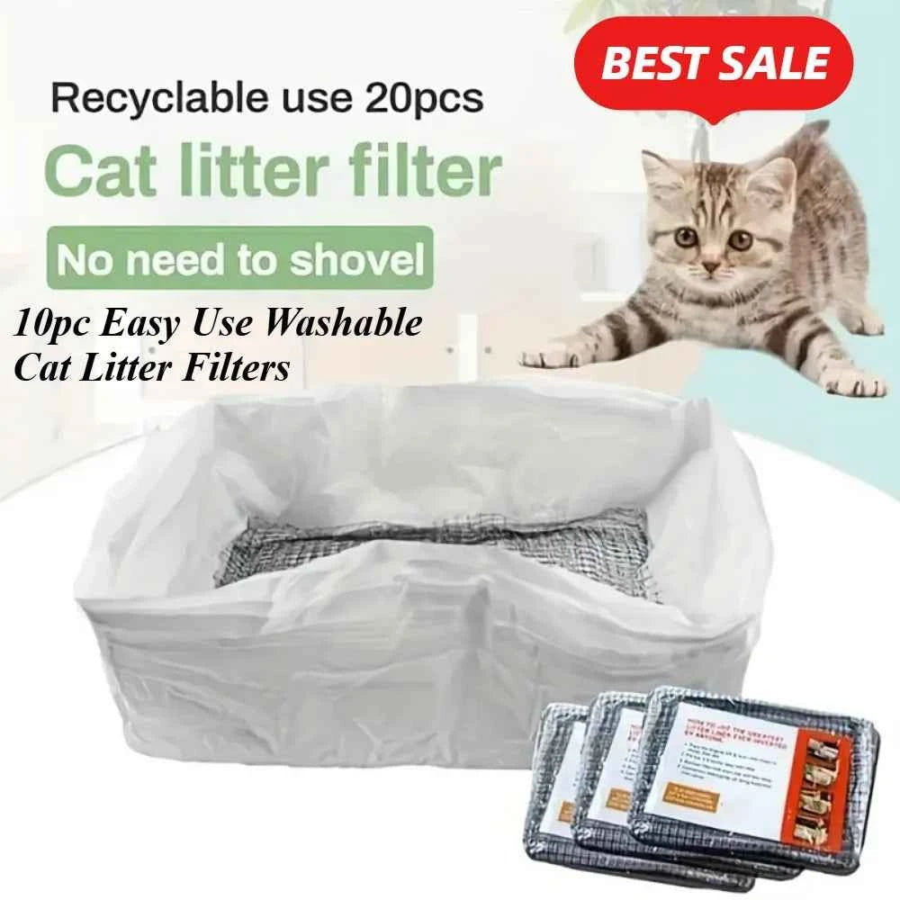 Reusable Cat Litter Box Filters – Washable Pet Waste Filter Nets