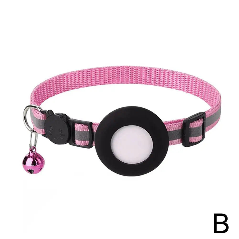 Anti-Lost Cat Collar For Airtag GPS Protective Case With Bell Reflective Cats Necklace Kitten Accesories Pet Products