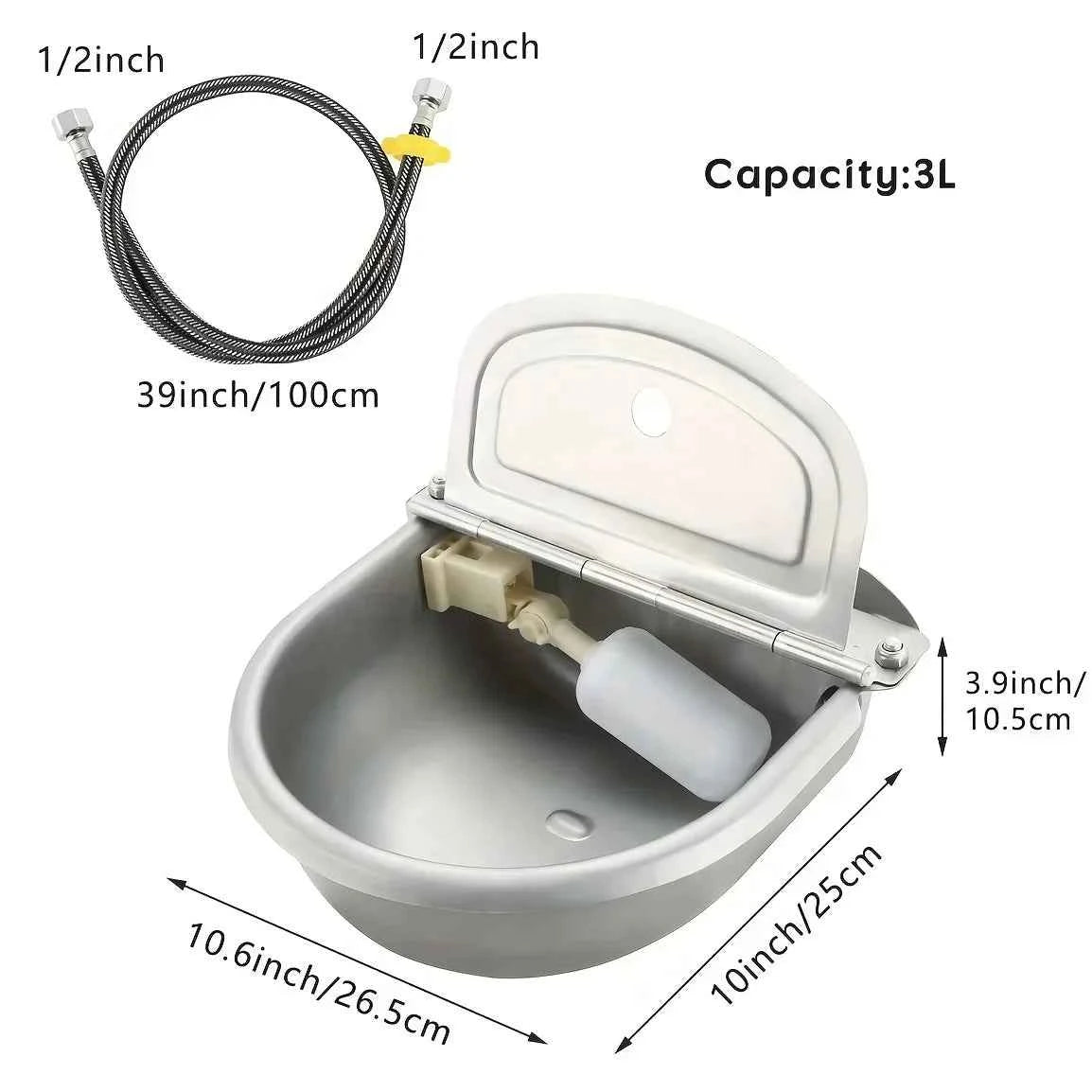 Automatic Outdoor Pet Water Dispenser – Gravity‑Fed Bowl with Built‑In Reservoir for Dogs & Cats