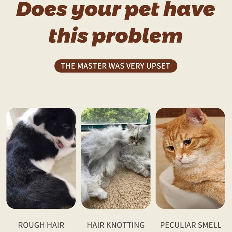Pet Shower Gel 200ml Oatmeal Scent Cat Dog Bathing Deodorizing Shampoo Bath Soap Odor Release Fragrance Soften Coat Pet Products