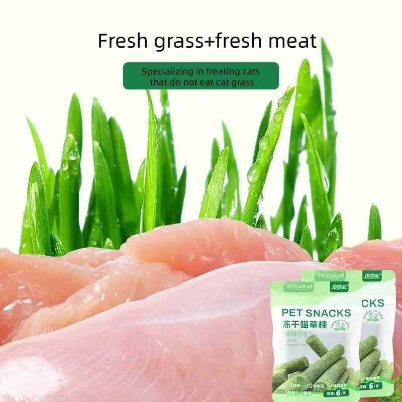 New 6/18Pcs Cat Grass Teething Sticks Chew Toy Gentle Healthy Hairball Removal Cat Grass Stick Pet Snacks Teeth Grinding Stick
