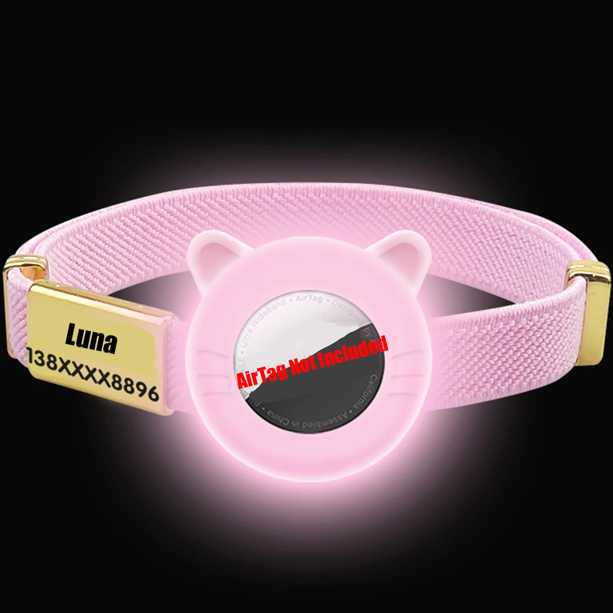 Breakaway AirTag Cat Collar with Custom Name Tag & Holder