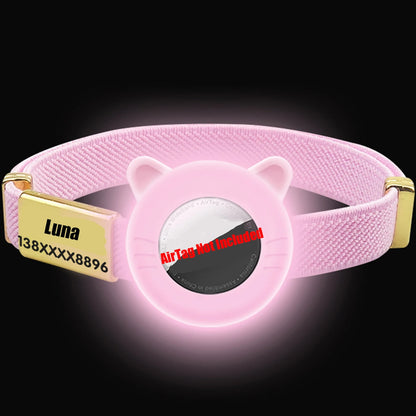 Breakaway AirTag Cat Collar with Custom Name Tag & Holder