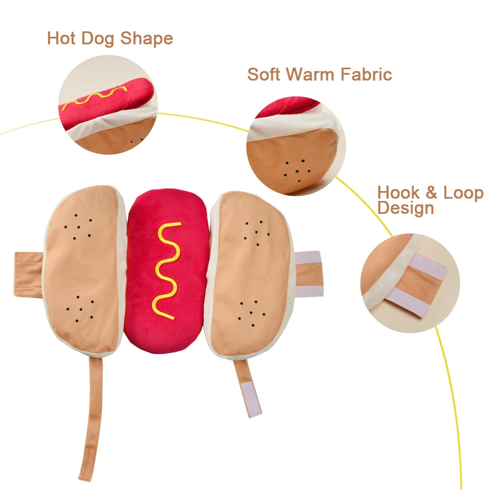 Hot Dog Costume for Dogs & Cats