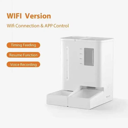 5L Smart Automatic Pet Feeder & 4L Water Fountain with HD Camera, Wi-Fi App Control & Voice Recording