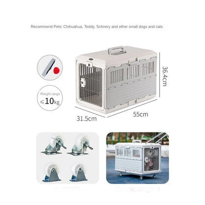 Portable foldable dog cage Oversized breathable pet airline box Car pet cage for traveling Multi-function foldable pet cage