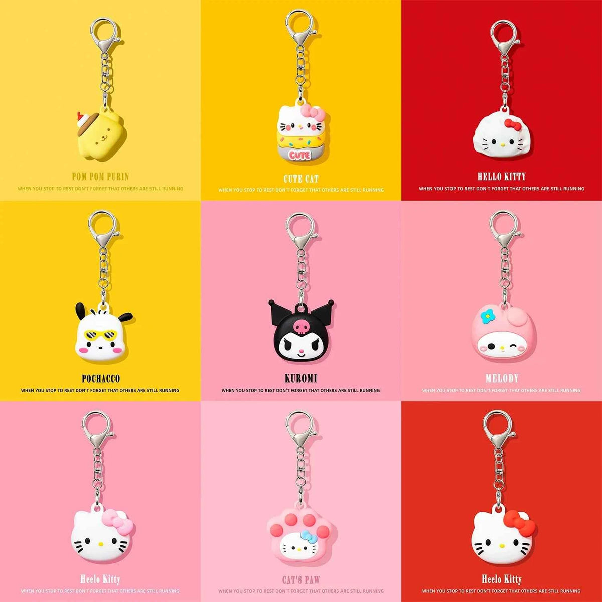 Cute Cartoon Silicone AirTag Case with Keychain – Protective Cover