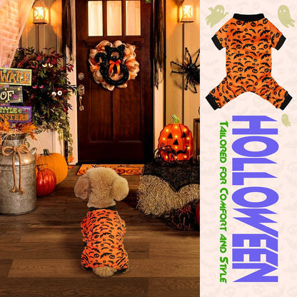 Halloween Bat & Skull Pajamas for Dogs