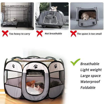 Portable Folding Pet Playpen Tent – Dog & Cat Enclosure