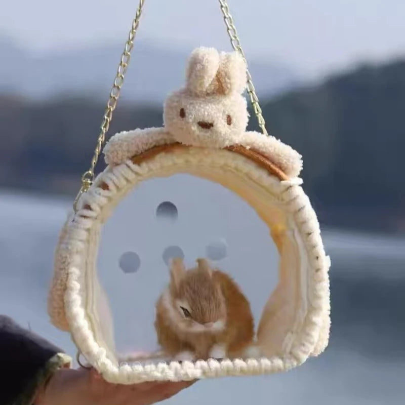 Small Pet Carrier Bag Outdoor Breathable Portable Hamster Carry Bag Rabbit Parrot Hedgehog Suitcase Small Animal Travel Bags