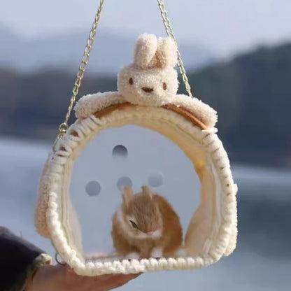 Small Pet Carrier Bag Outdoor Breathable Portable Hamster Carry Bag Rabbit Parrot Hedgehog Suitcase Small Animal Travel Bags