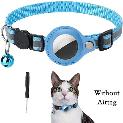 Reflective AirTag Cat Collar with Bell & Protective Case