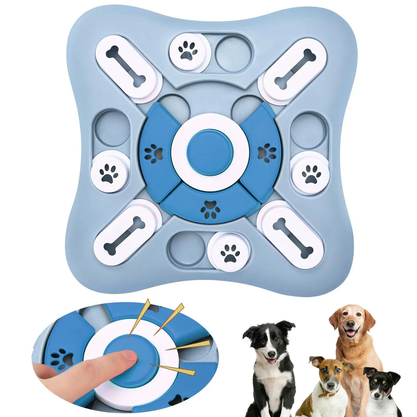 Interactive Memory Training Toy for Dogs & Cats – Squeak Puzzle Treat Game