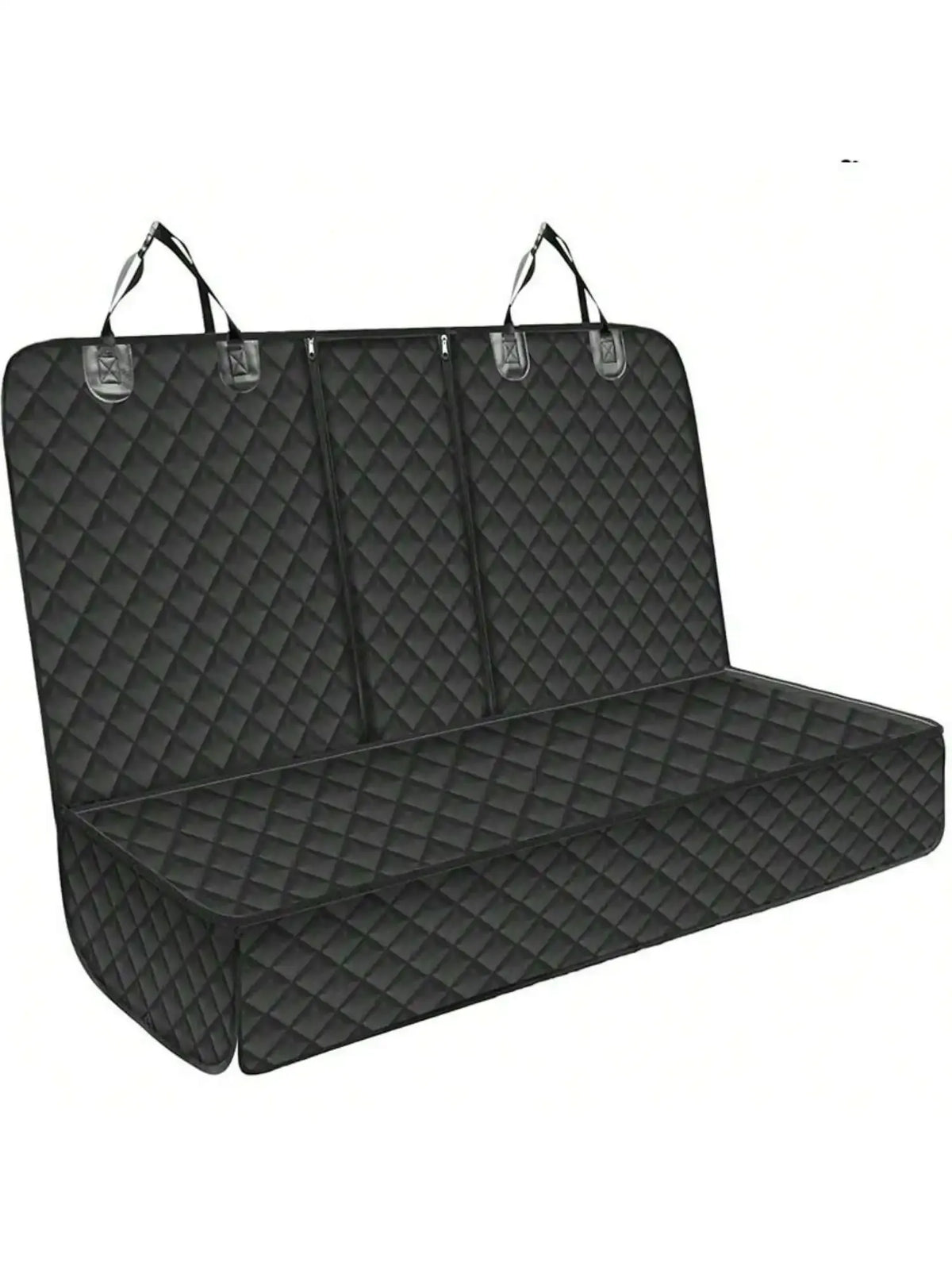 Waterproof Dog Car Seat Cover – Quilted Rear Seat Protector with Center Armrest & Seat Belt Access