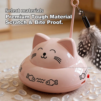 Dynamic Music Interactive Cat Toy Car, 360° Rotating Automatic Cat Toy Ball with Colorful Slow-Flash LED Lights, Pet Toy