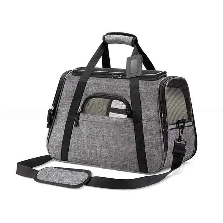 Approved Cat and Dog Travel Stroller Mesh Breathable Roll Wheels Pet Carrier Backpack with Animal Pattern