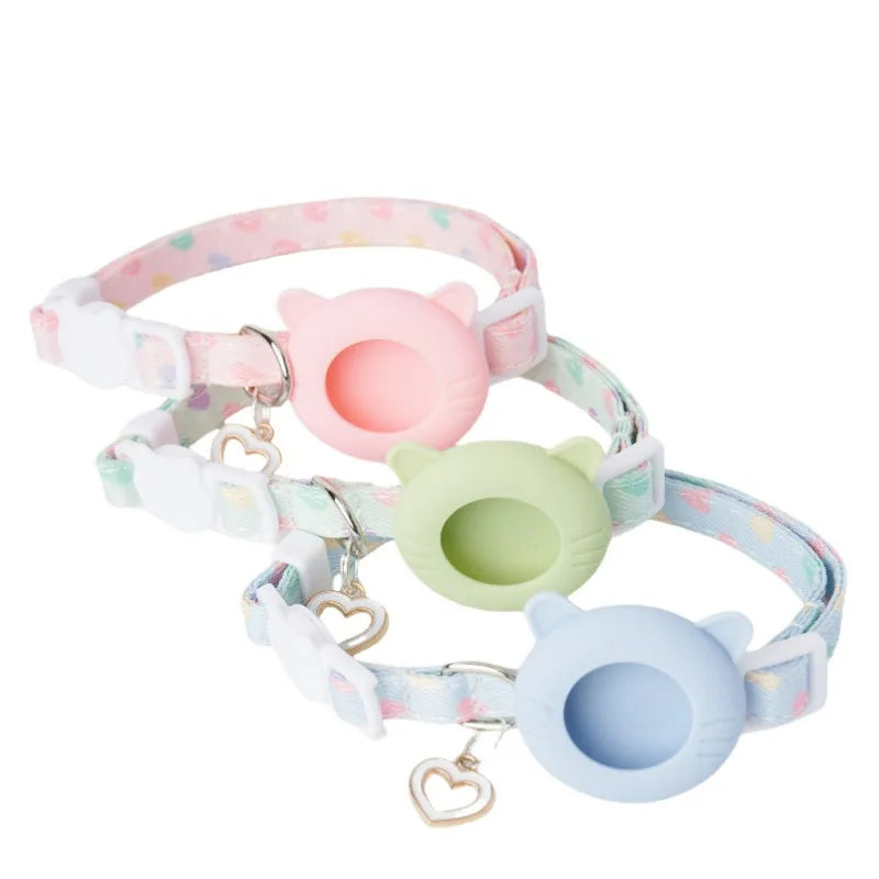 Adjustable AirTag Cat Collar,Pet Tracker Collar for  AirTag,Breakaway Collar with AirTag Case,Cat Collar with GPS Holder,Pet toy
