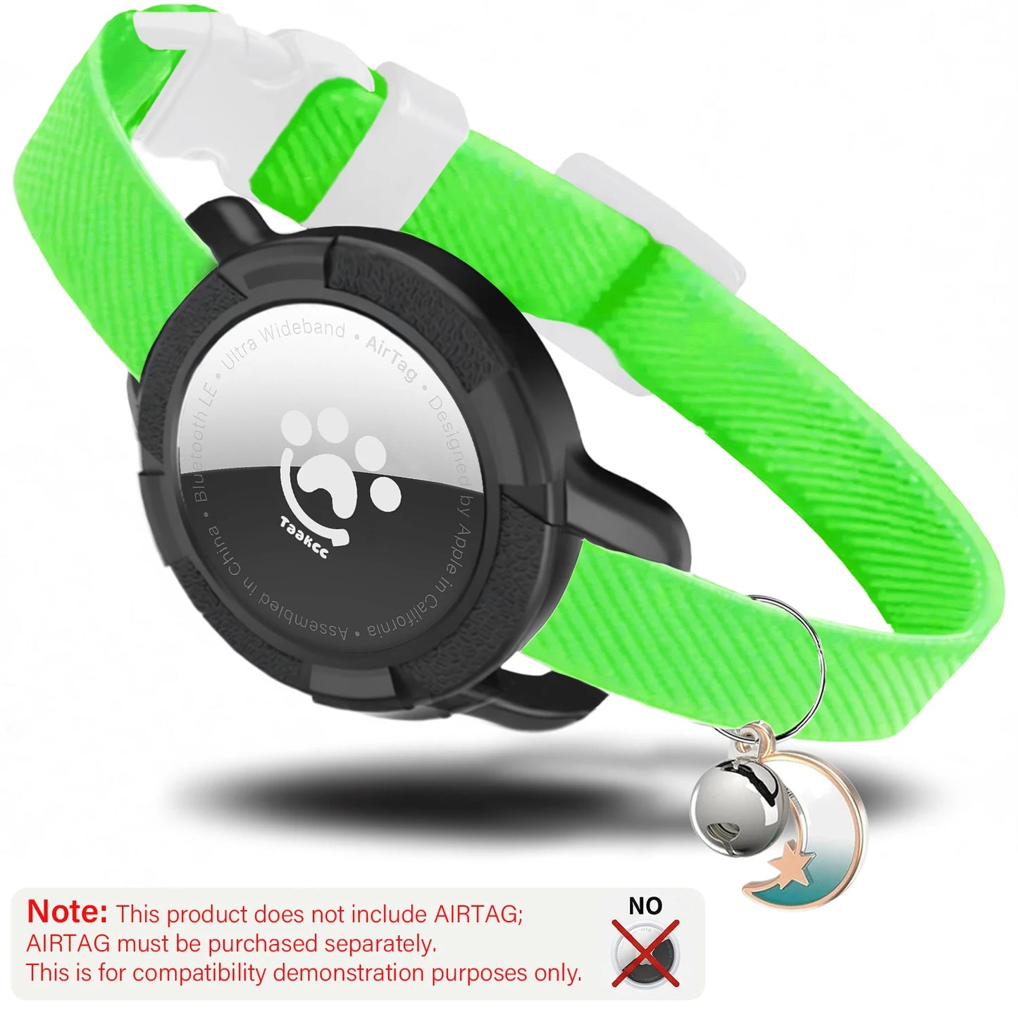 Elastic Safe AirTag Cat Collar, Anti-lost Pet Collar with Bell & GPS Tracking Holder Case for Cats Puppies（Airtag not included）
