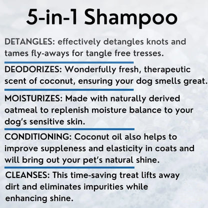 ATUBAN 16 floz 5 in 1 Dog Shampoo for Itchy Skin - Sensitive Skin Dog Shampoo for Smelly Dogs - Dog Shampoos & Conditioners
