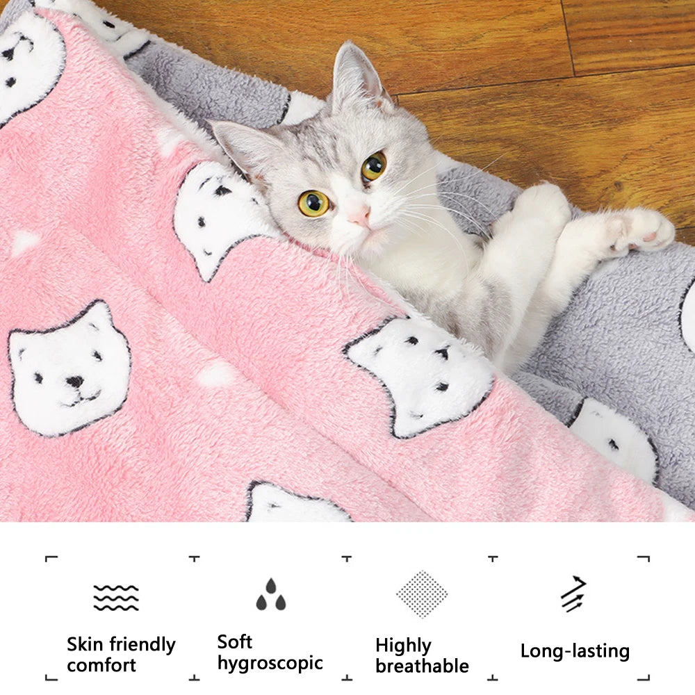 Double-Sided Pet Bed Mat – Warm Washable Dog & Cat Cushion