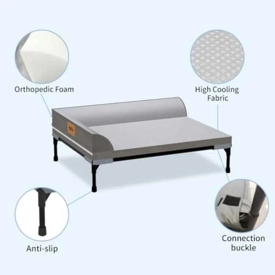 Elevated Cooling Dog Bed Orthopedic Pet Bed for Dogs Removable Washable Cover Indoor and Outdoor Raised Pet Bed with Breathable