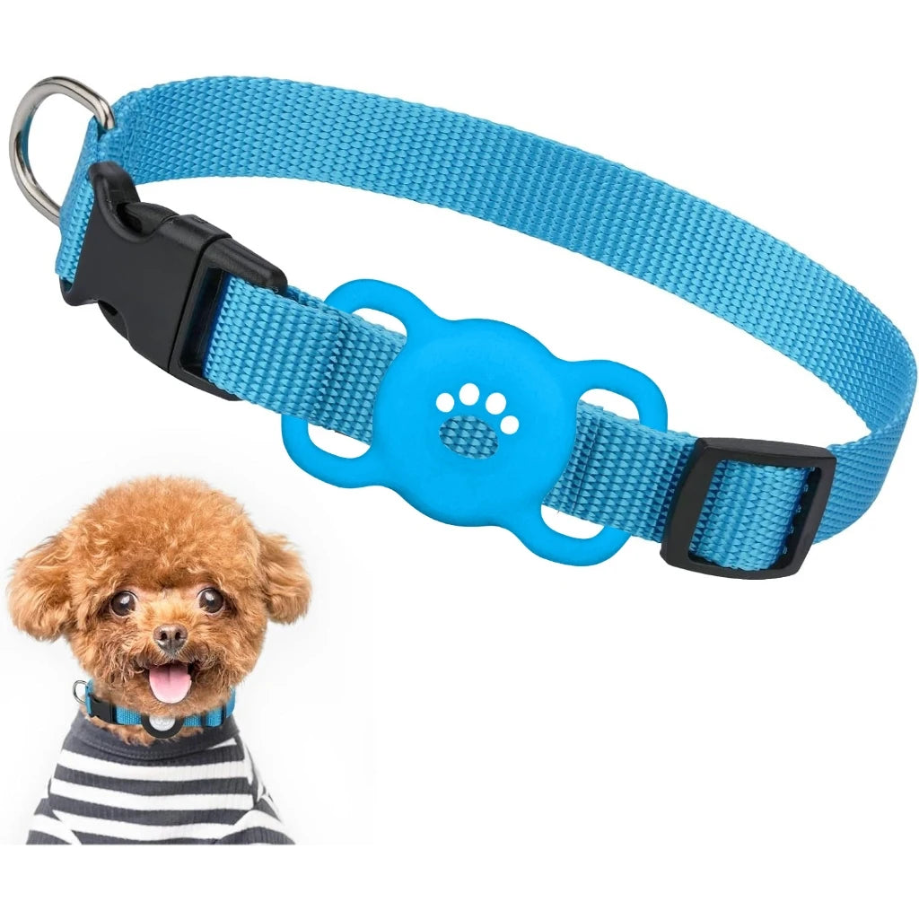 Airtag Dog Collar Holder, [1 Pack] Airtag Holder, Silicone Full Body Covered Protective Air Tag for Pet - Fits All Width