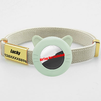 Breakaway AirTag Cat Collar with Custom Name Tag & Holder